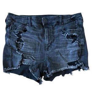 American Eagle Outfitters Black Distressed Jean Shorts